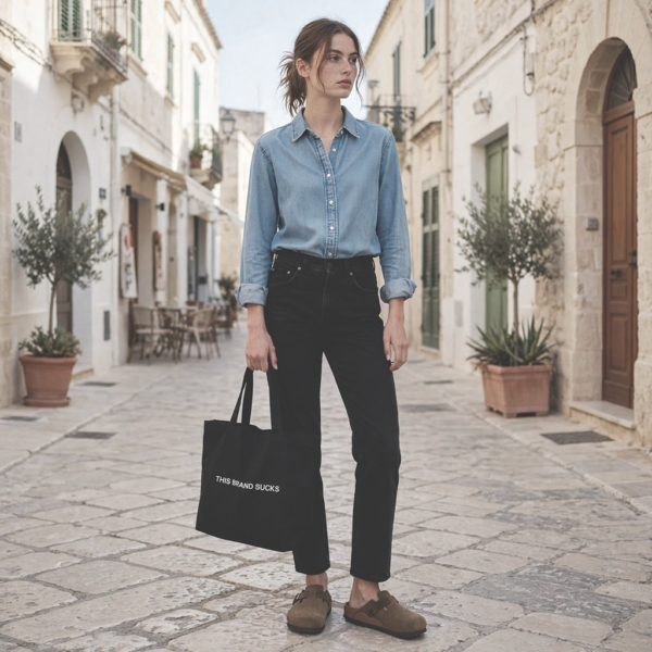 Large organic tote bag This Brand Sucks